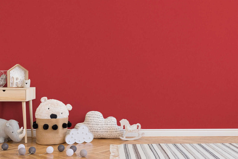 Vienkrāsainas tapetes bērnu istabai, sarkanā krāsā 1354412 Bez PVC