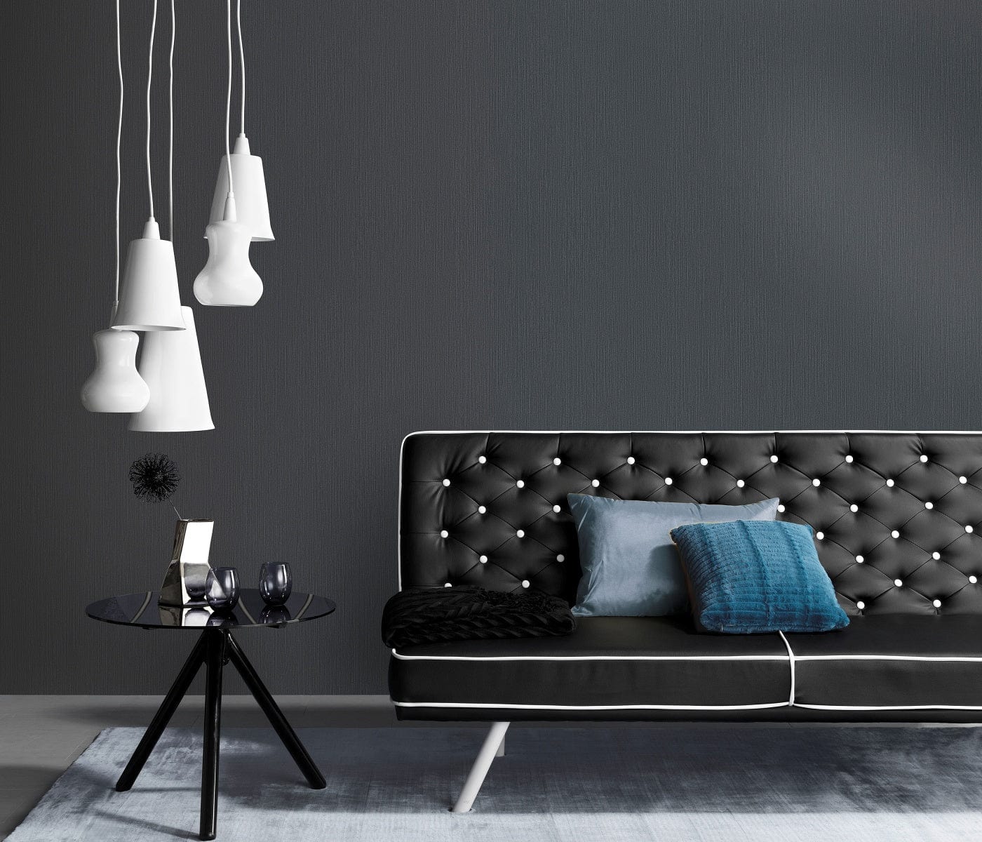 Vienkrāsainas tapetes melnā krāsā ar spīdīgu virsmu - 3702433 Erismann