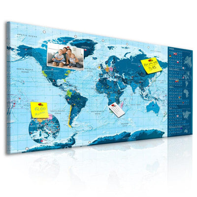 Zilā pasaules karte-tāfele (nokasāma) 106870 Tapetenshop.lv