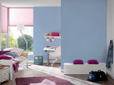 Zilas vienkrāsainas tapetes zēnu bērnu istabai,1354451 Bez PVC
